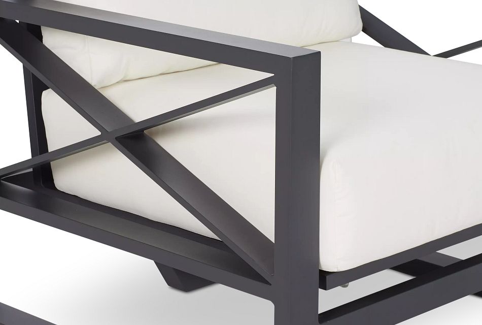 white and gray rocking chair