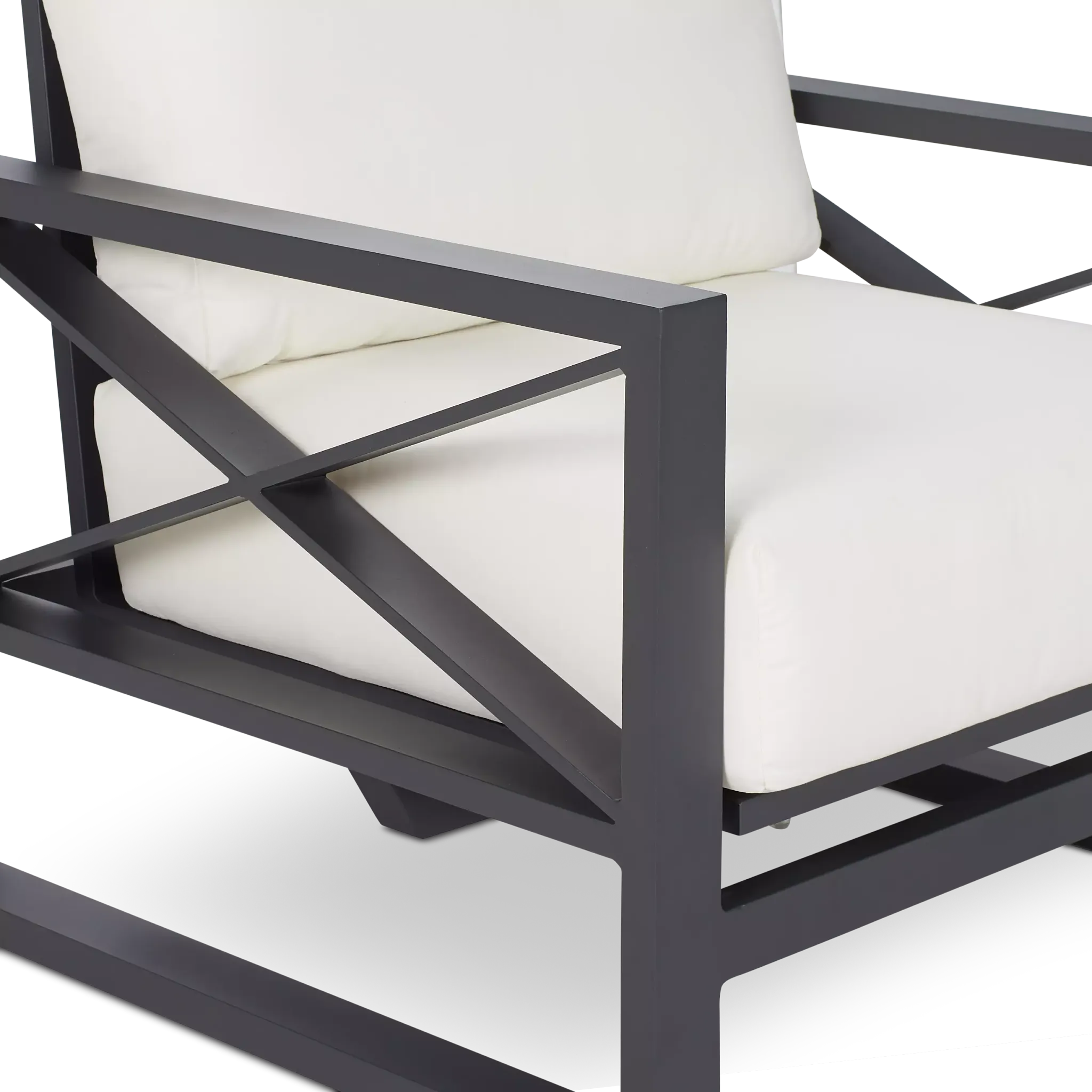 Linear Dark Gray White Rocking Chair