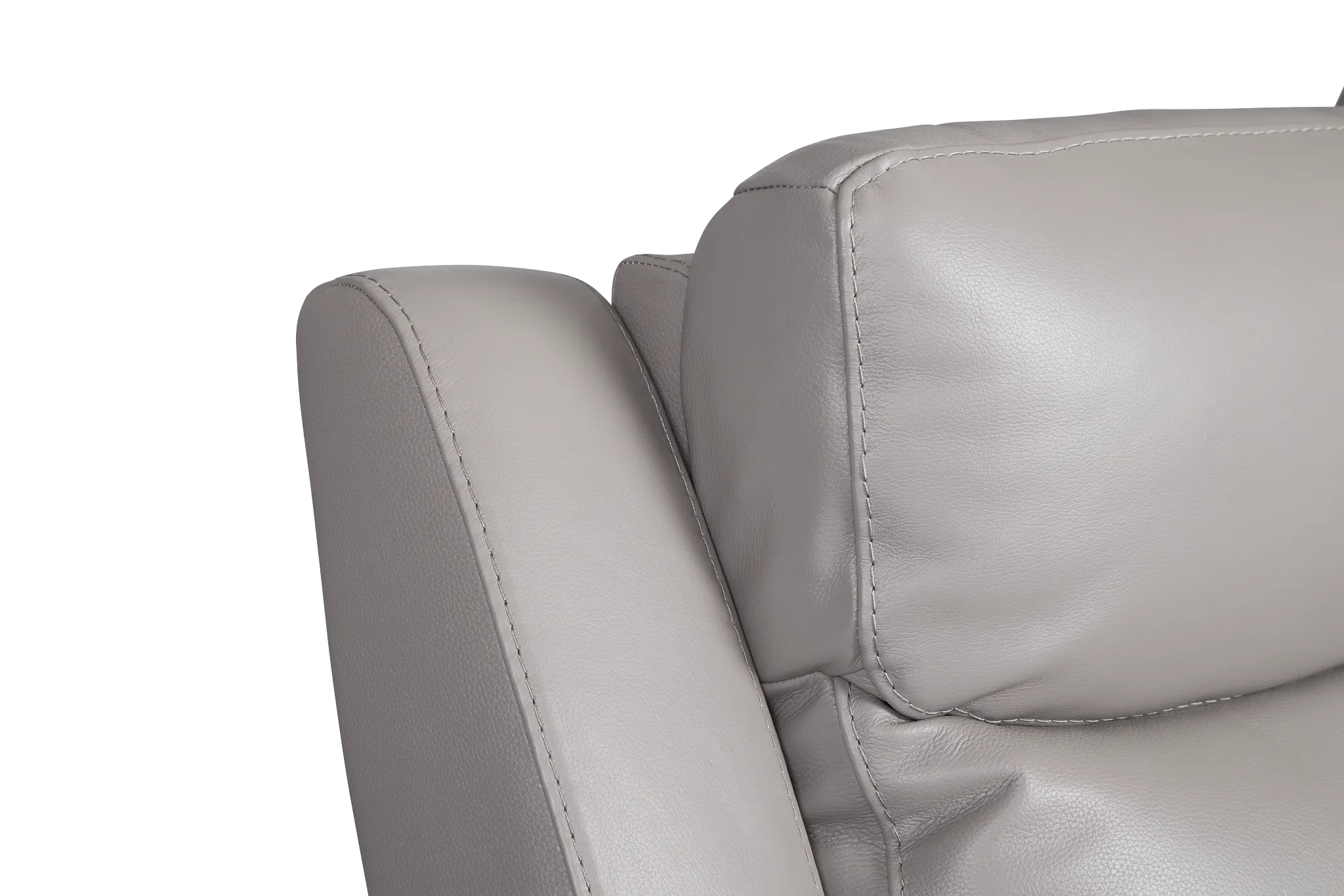 Walker Light Gray Lthr/vinyl Small Two-arm Power Reclining Sectional