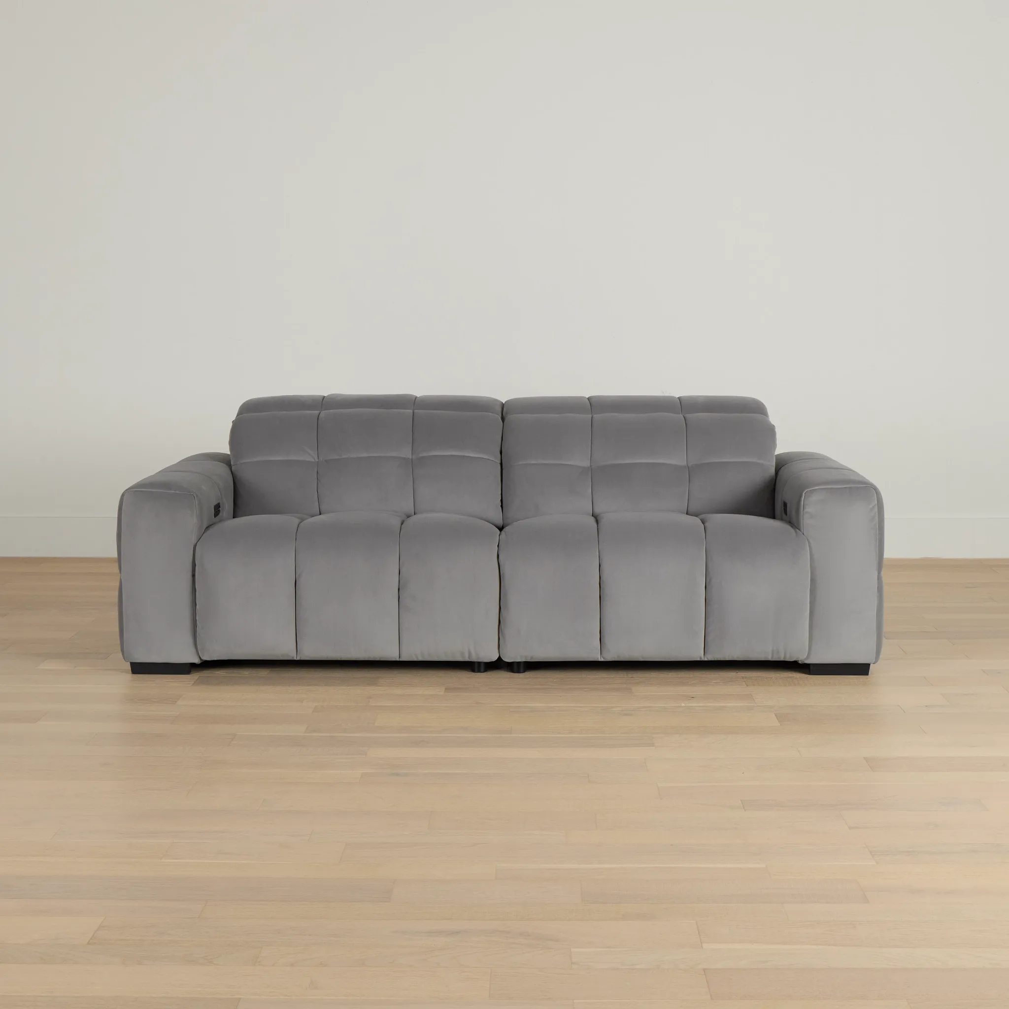Gemma Light Gray Velvet Power Reclining Sofa