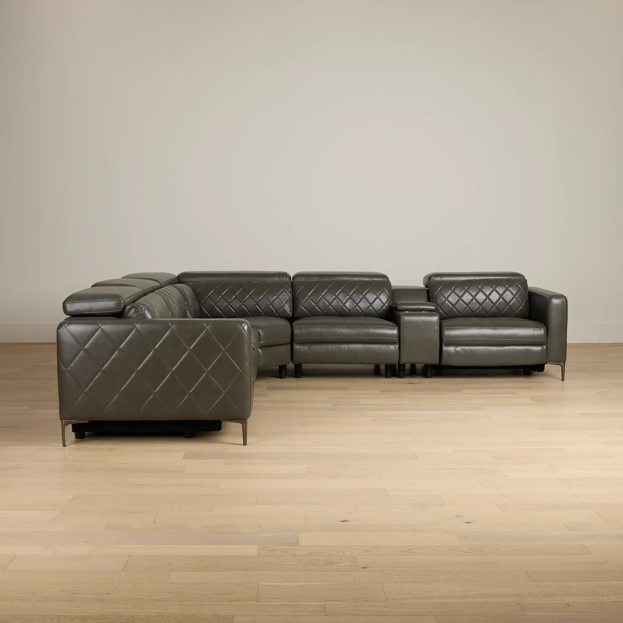 Ava Dark Gray Micro Medium Dual Power 2-arm Reclining Sectional Ava Dark Gray Micro Medium Dual Power 2-arm Reclining Sectional