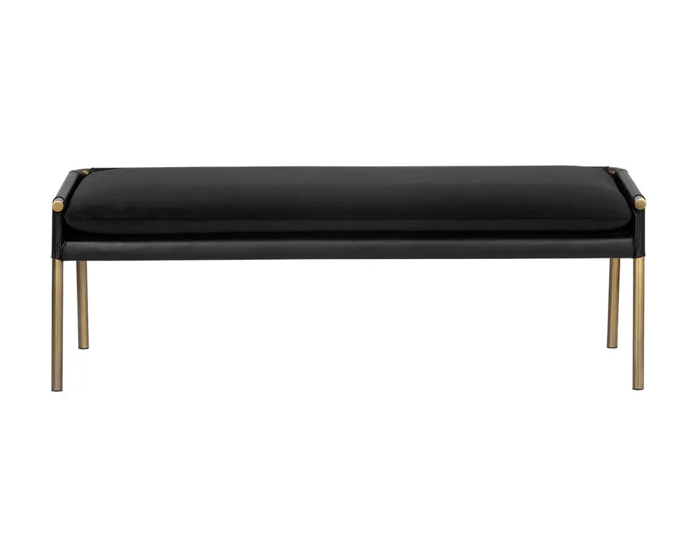 Monroe Black Upholstered Bench