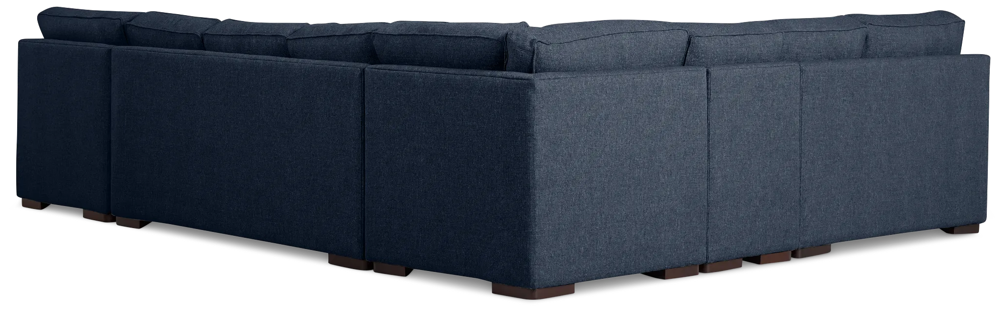 Sinclair Dark Blue Fabric Right Chaise Memory Foam Sleeper Sectional