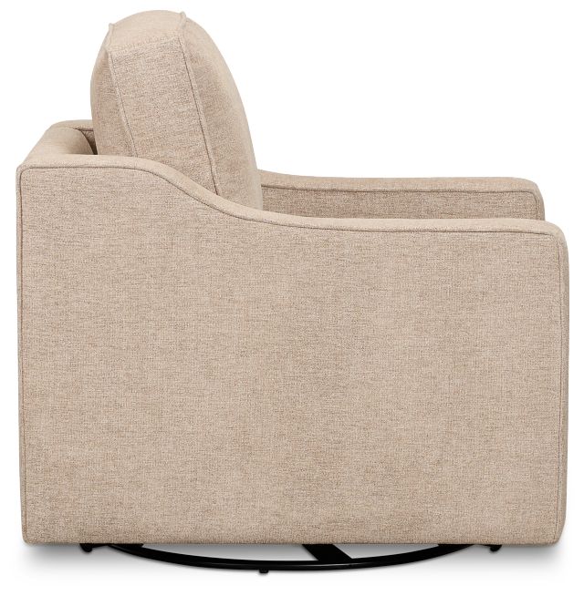 Maisie Light Brown Fabric Swivel Chair