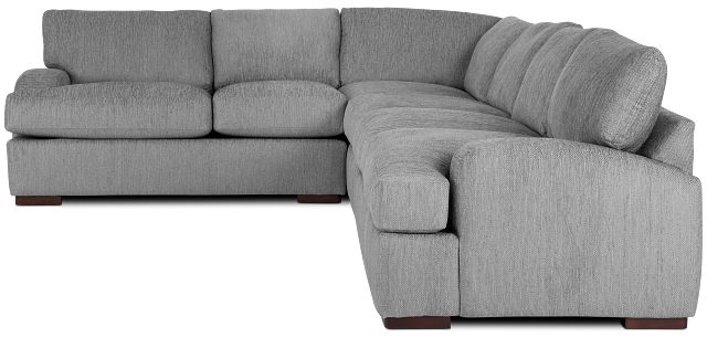 Alpha Light Gray Fabric Medium Two-arm Sectional