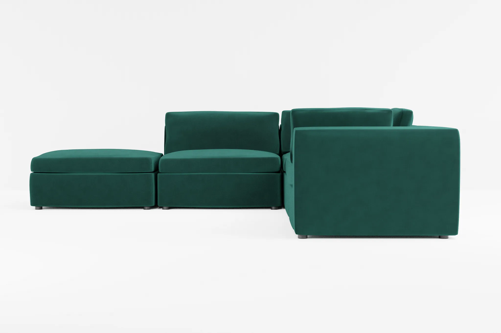Destin Joya Green Velvet 5pc Bumper Sectional
