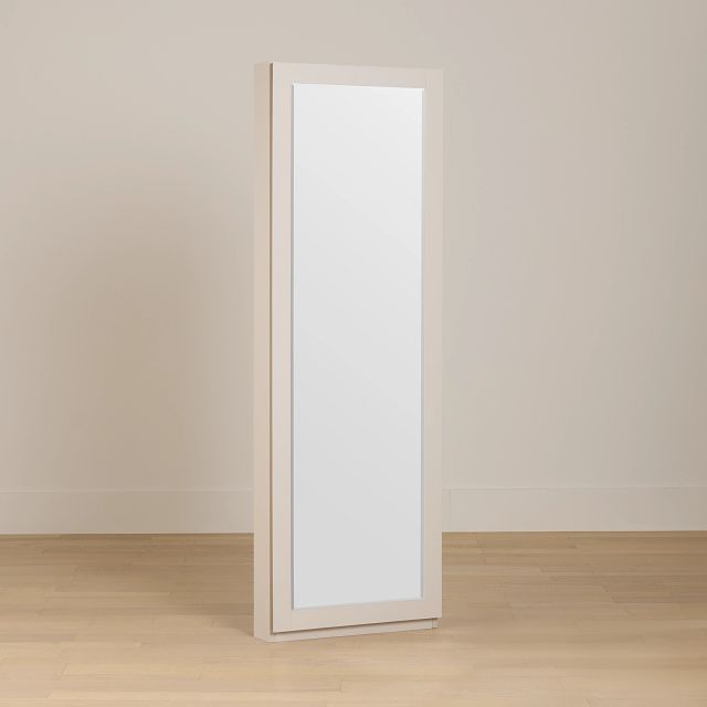 Brasilia Light Beige Storage Floor Mirror