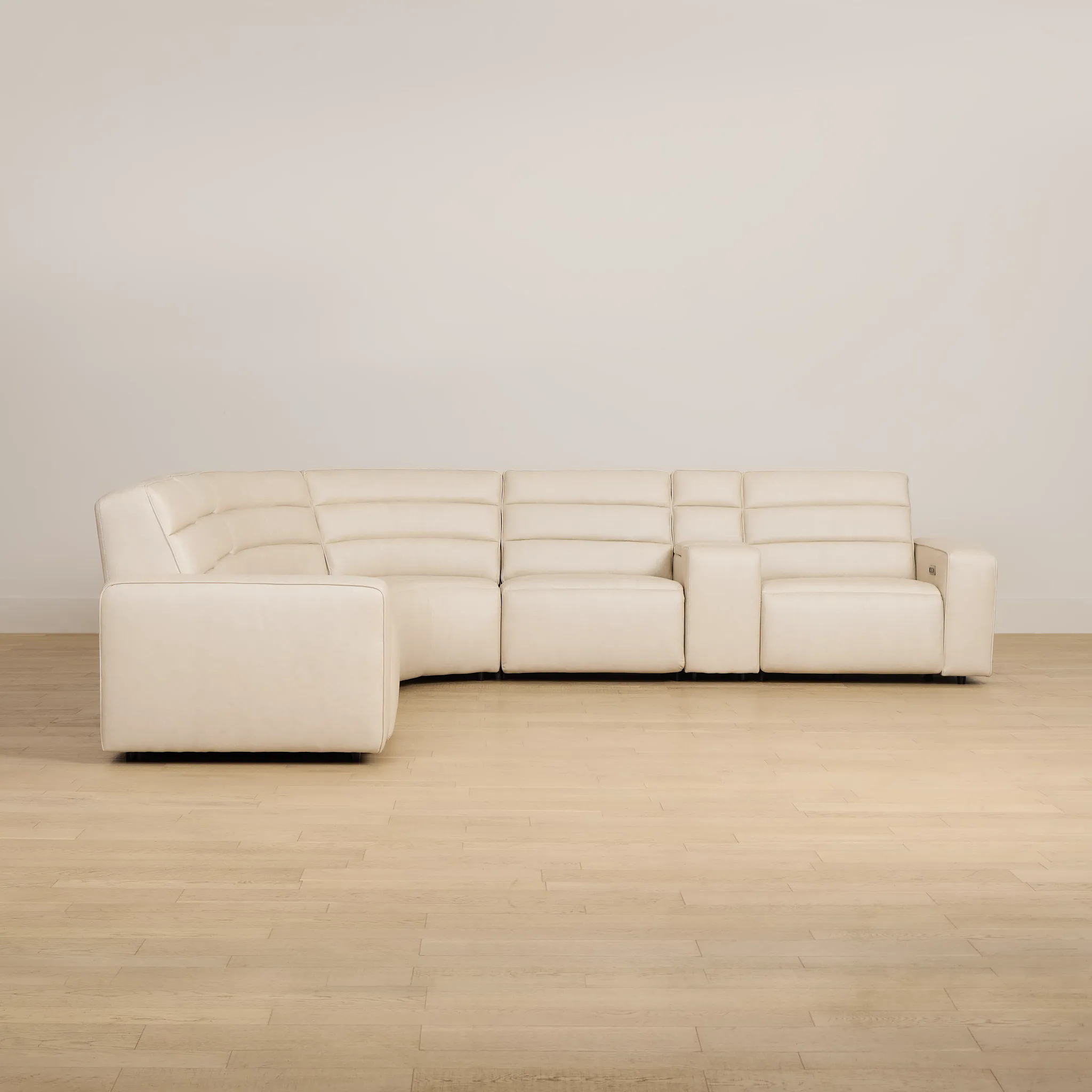 Sawyer Ivory Micro Medium Triple Power 2-arm Sectional
