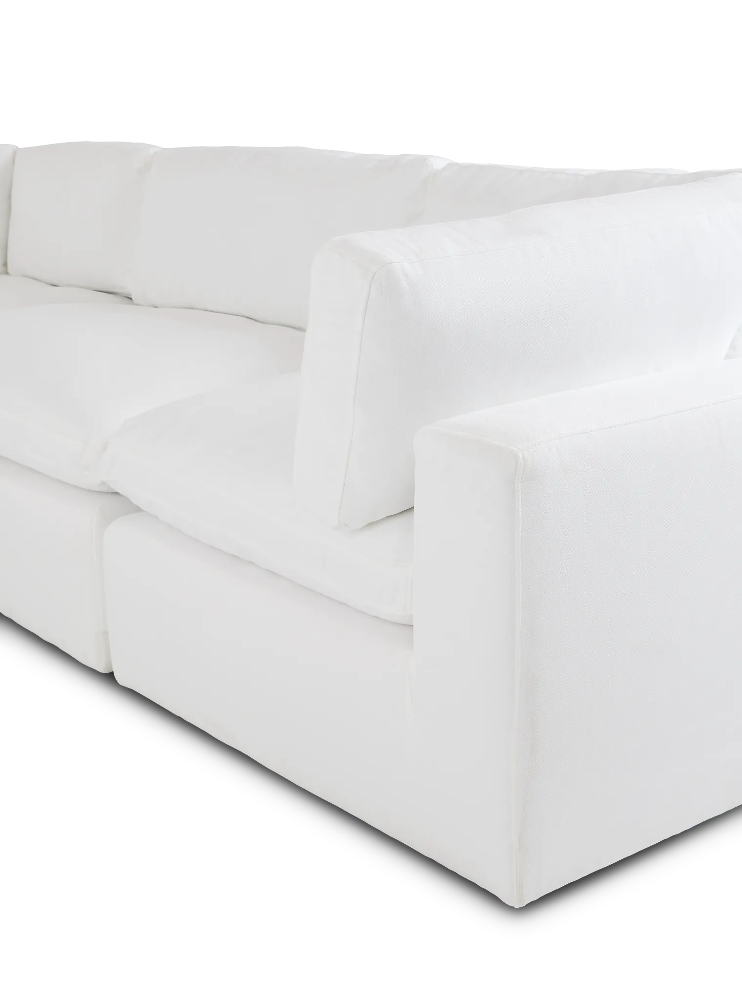 Grant White Fabric 5-piece Modular Sectional