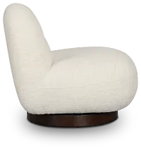 Aaliyah Dark Beige Fabric Swivel Accent Chair