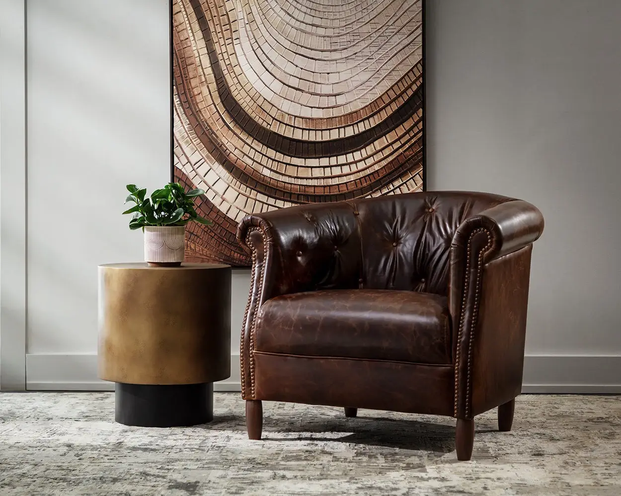 Kelley Brown Round End Table Kelley Brown Round End Table