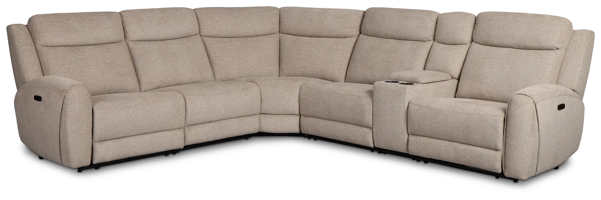 Walker Beige Fabric Medium Triple Power 2-arm Sectional Walker Beige Fabric Medium Triple Power 2-arm Sectional