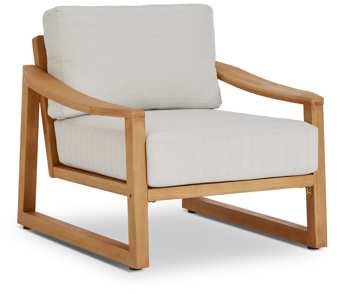 Tobago Light Tone Chair With Gray Cushion