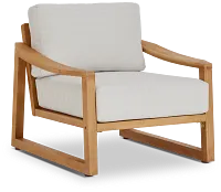 Tobago Light Tone Chair With Gray Cushion