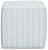 Deja Light Blue Fabric Accent Pouf