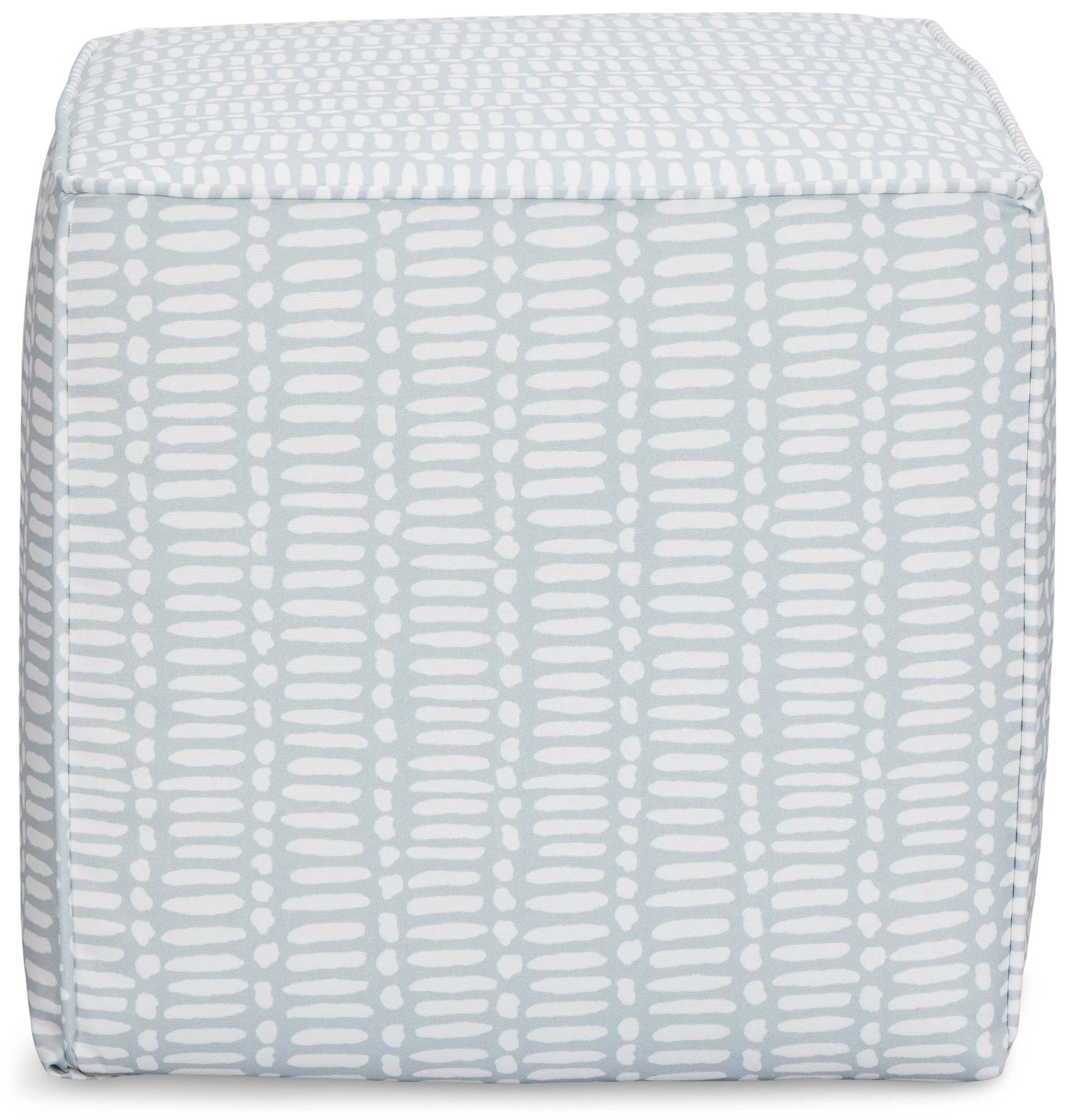 Deja Light Blue Fabric Accent Pouf