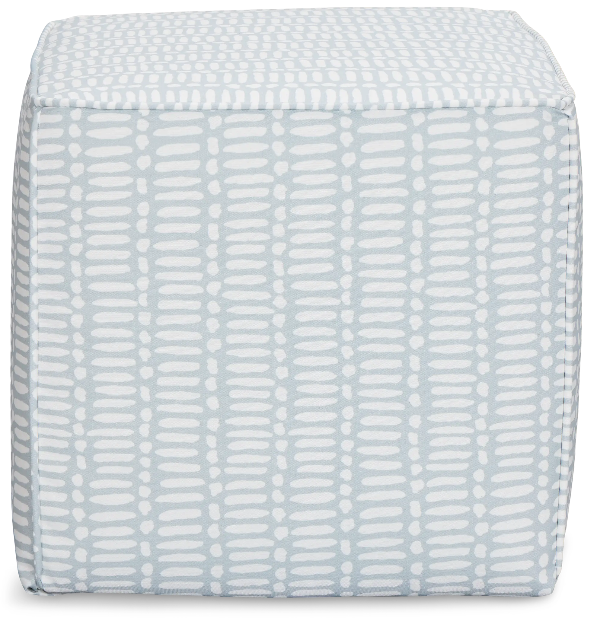 Deja Light Blue Fabric Accent Pouf Deja Light Blue Fabric Accent Pouf