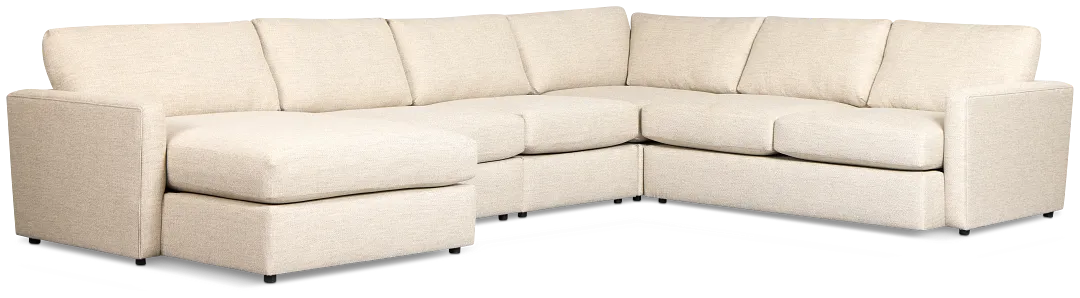 Maxwell Light Gray Fabric Large Left Chaise Sectional