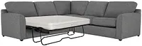 Asheville Gray Fabric Two-arm Left Innerspring Sleeper Sectional