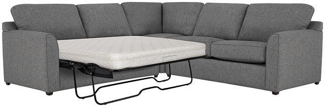 Asheville Gray Fabric Two-arm Left Innerspring Sleeper Sectional (2)