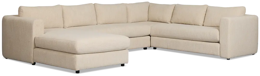 Alma Light Beige Fabric Medium Left Chaise Sectional Alma Light Beige Fabric Medium Left Chaise Sectional