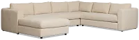 Alma Light Beige Fabric Medium Left Chaise Sectional