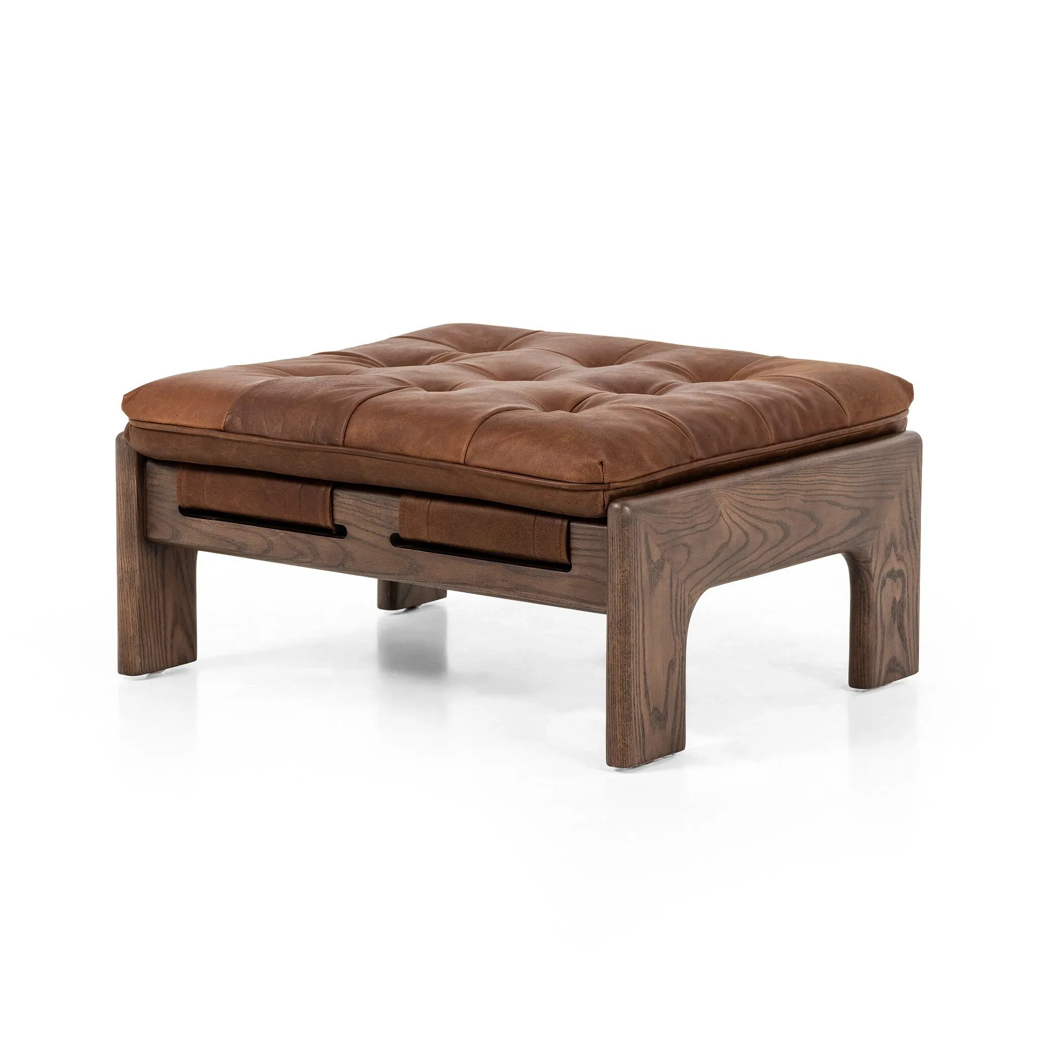 Ferda Brown Lthr/vinyl Ottoman