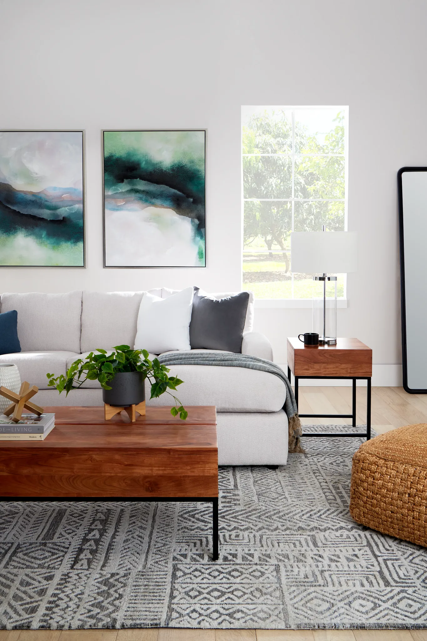 Colby White Micro Right Chaise Sectional