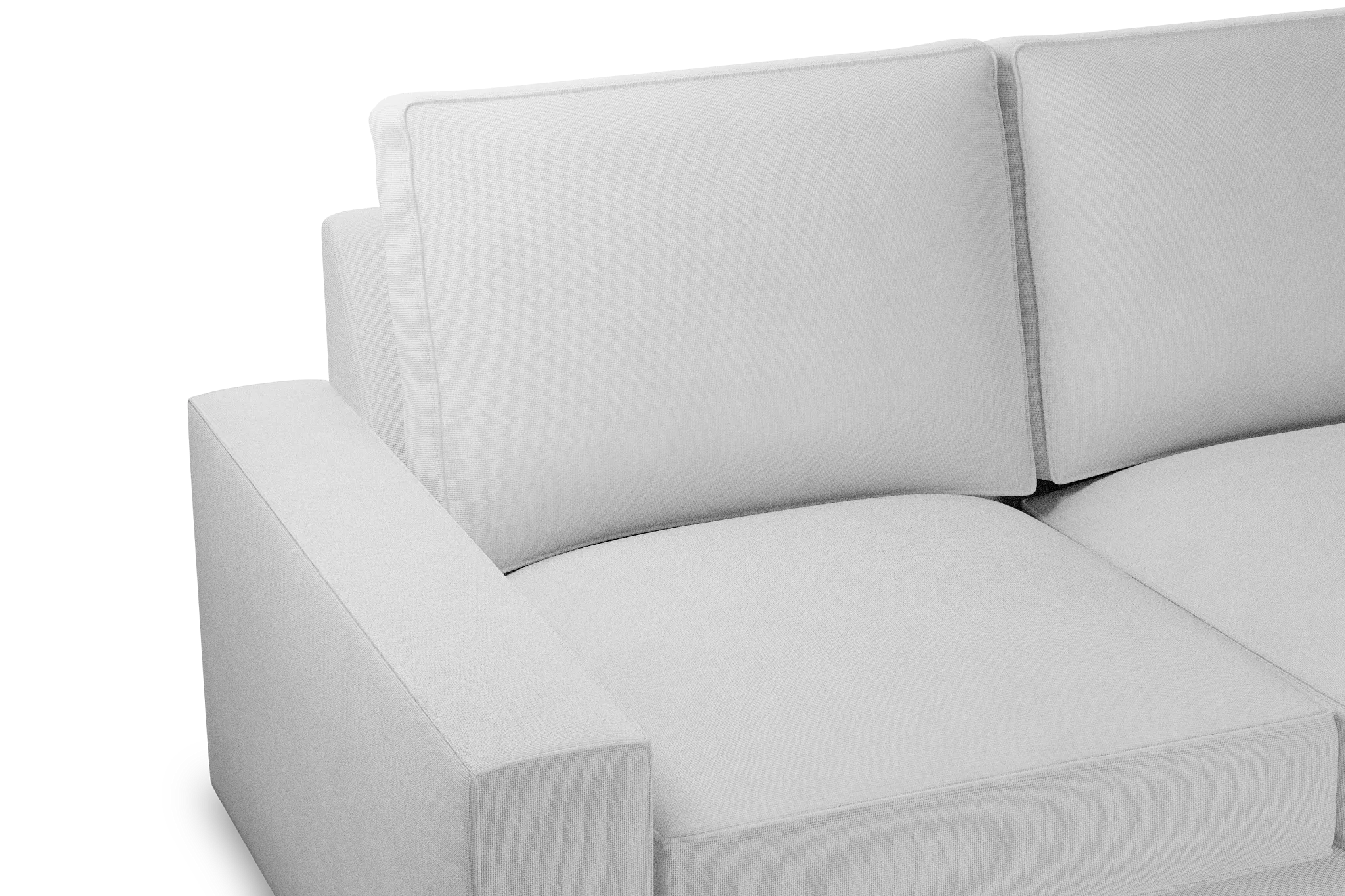 Edgewater Suave White Medium Two-arm Sectional