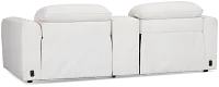 Ryland White Fabric Power Reclining Console Sofa