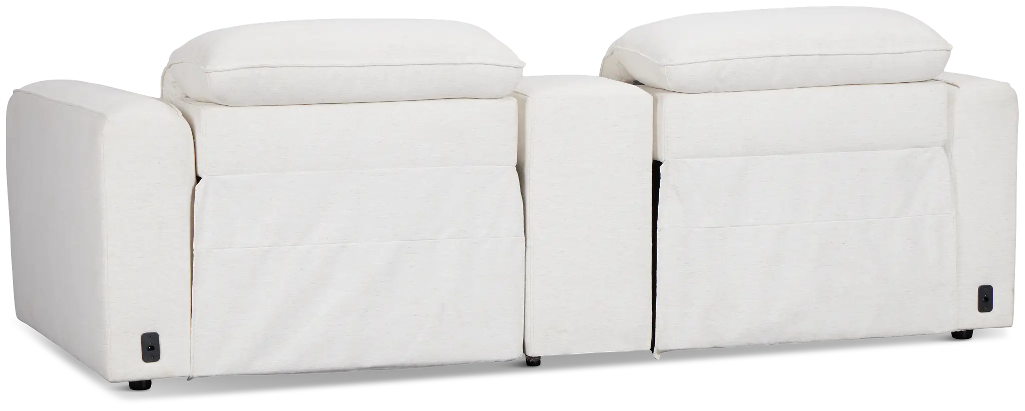 Ryland White Fabric Power Reclining Console Sofa Ryland White Fabric Power Reclining Console Sofa