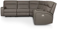 Rhett Gray Micro Small Triple Power Reclining Two-arm Sectional