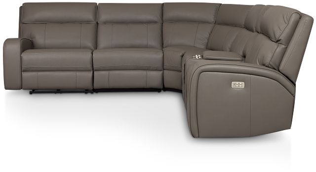 Rhett Gray Micro Small Triple Power Reclining Two-arm Sectional