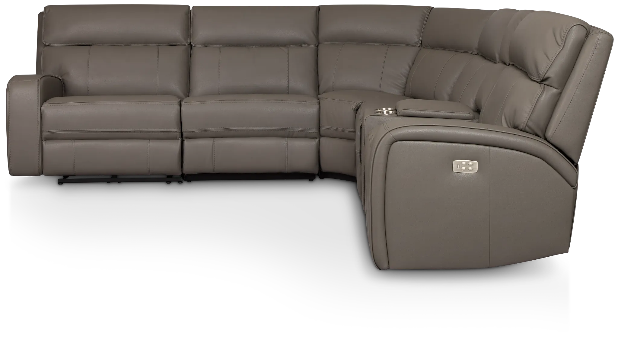 Rhett Gray Micro Small Triple Power Reclining Two-arm Sectional