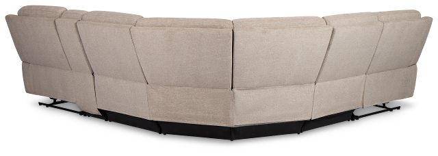 Walker Beige Fabric Medium Dual Power 2-arm Reclining Sectional