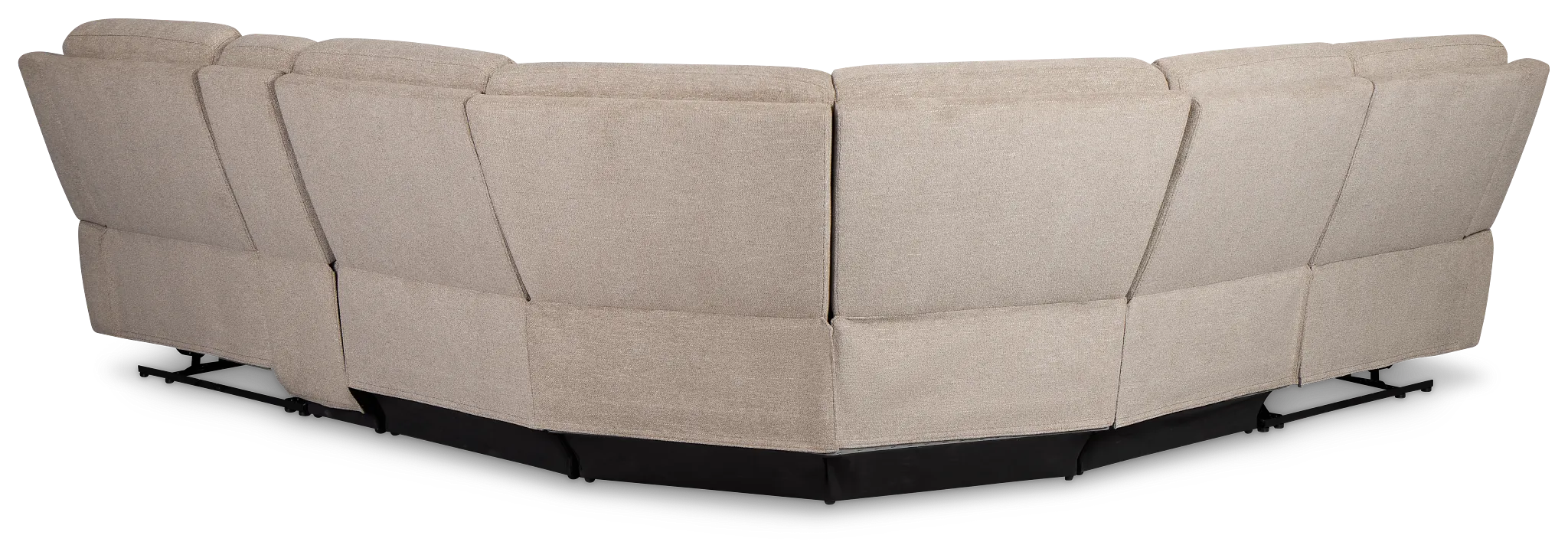 Walker Beige Fabric Medium Dual Power 2-arm Reclining Sectional