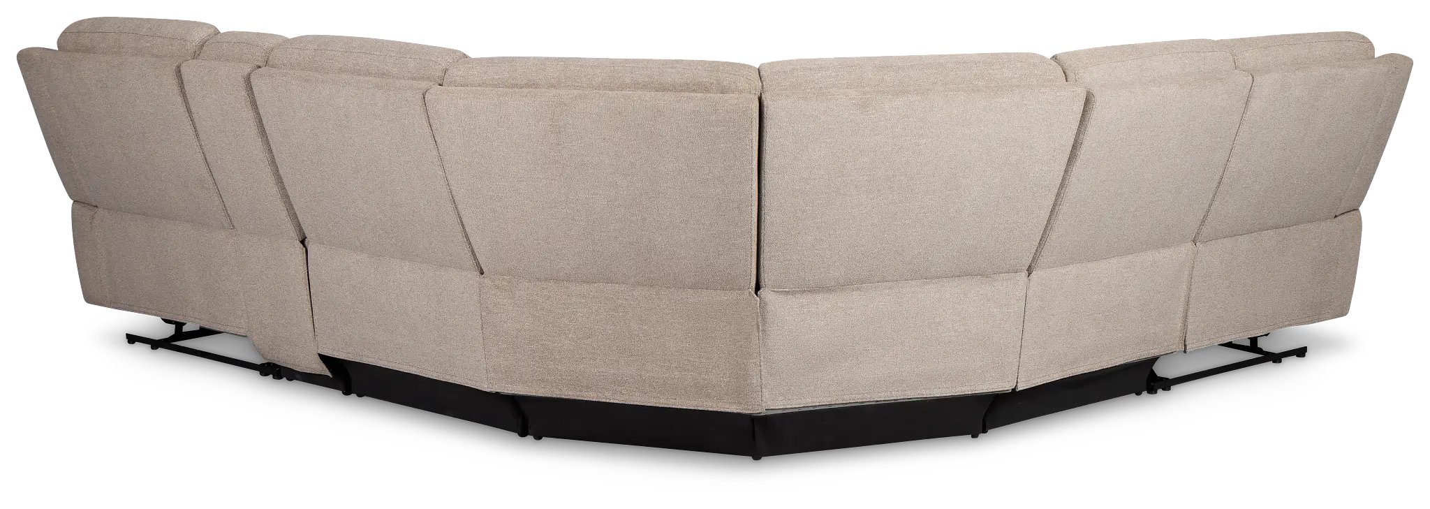 Walker Beige Fabric Medium Dual Power 2-arm Reclining Sectional Walker Beige Fabric Medium Dual Power 2-arm Reclining Sectional