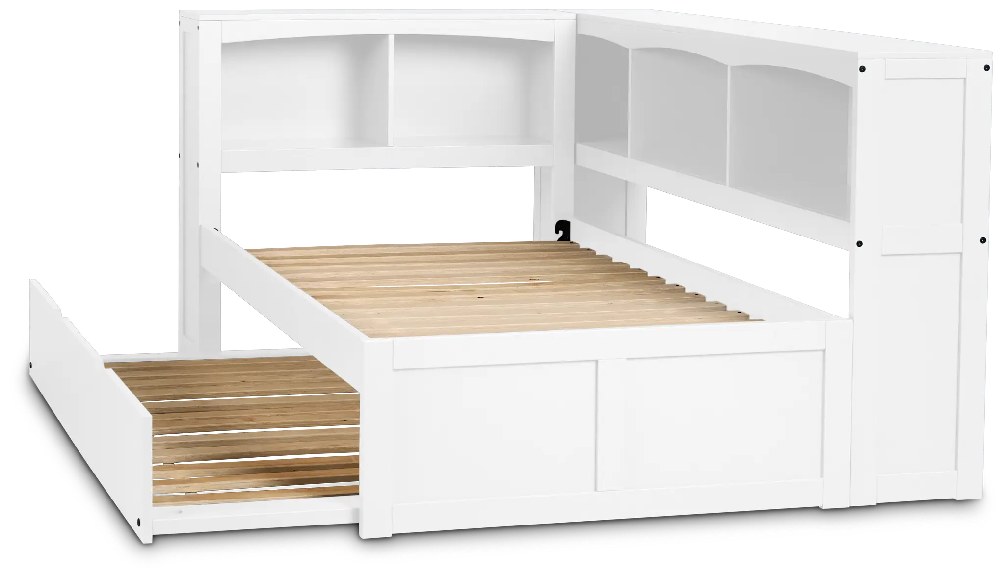 Charleston White Corner Bookcase Bed With Trundle Charleston White Corner Bookcase Bed With Trundle