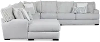 Kylie Light Gray Fabric Large Left Chaise Sectional