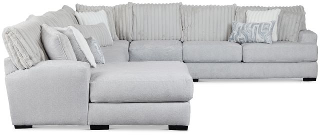 Kylie Light Gray Fabric Large Left Chaise Sectional