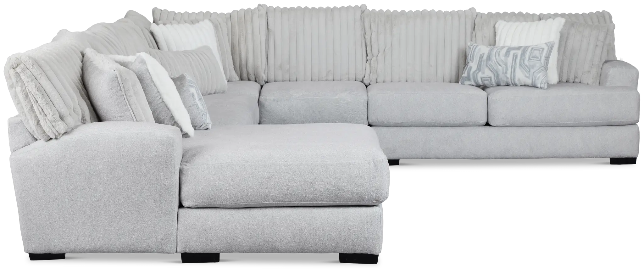 Kylie Light Gray Fabric Large Left Chaise Sectional Kylie Light Gray Fabric Large Left Chaise Sectional