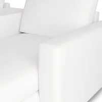 Citymod White Fabric Large Right Chaise Sectional With Storage Console