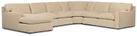 Hudson Beige Fabric Medium Left Chaise Wedge Sectional