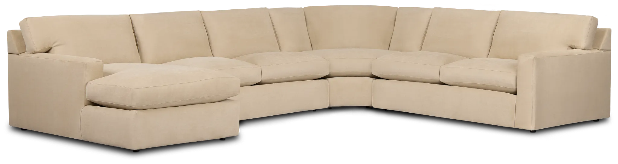 Hudson Beige Fabric Medium Left Chaise Wedge Sectional