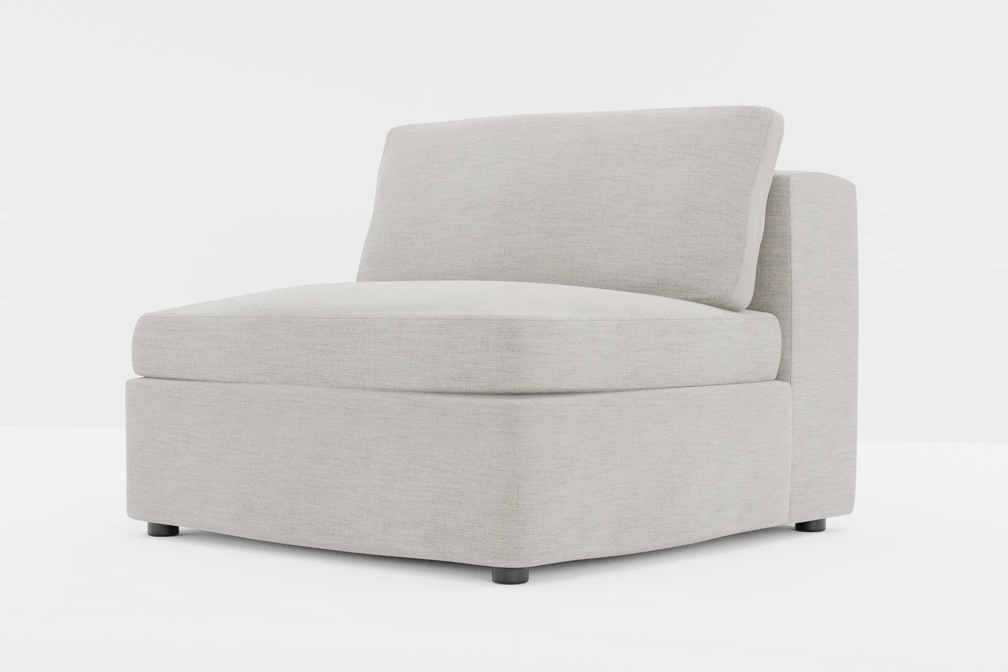 Destin Maguire Pewter Fabric Armless Chair