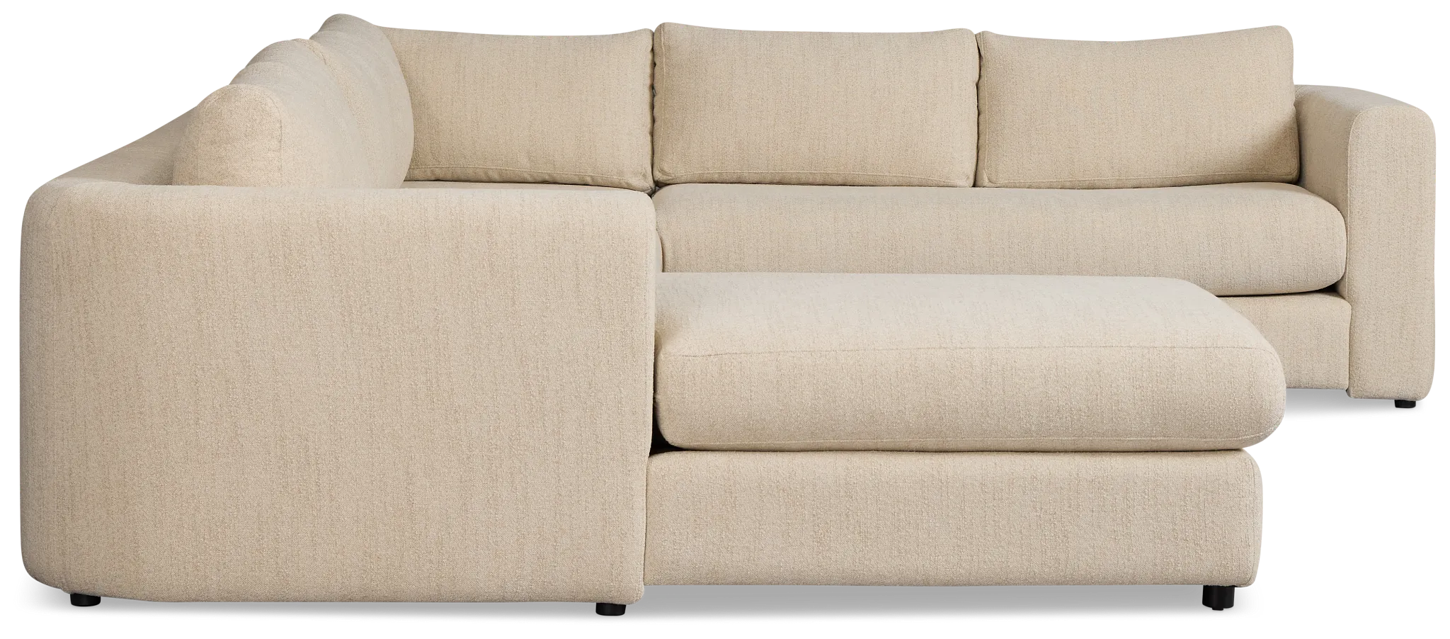 Alma Light Beige Fabric Medium Left Chaise Sectional