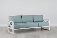 Linear White Teal Aluminum Outdoor Upholstery