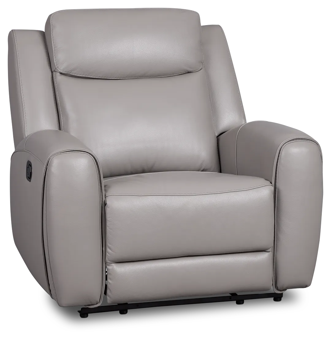 Walker Light Gray Lthr/vinyl Recliner