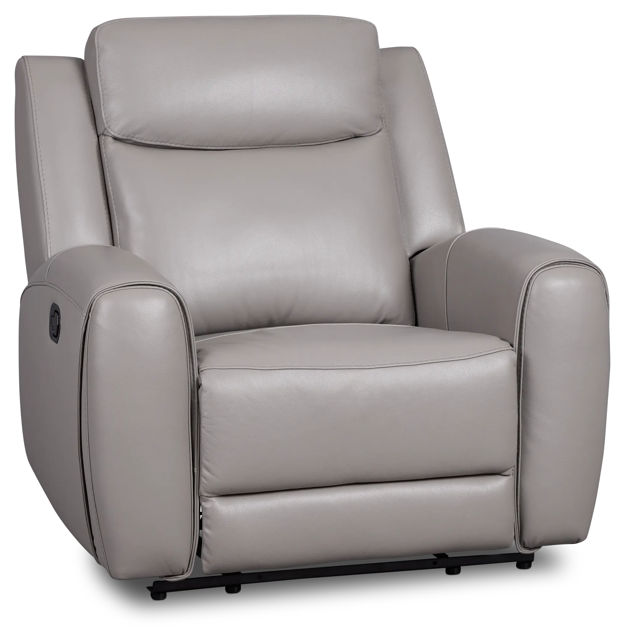 Walker Light Gray Lthr/vinyl Recliner