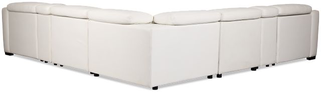 Melody White Micro Large Dual Power Reclining Two-arm Sectional